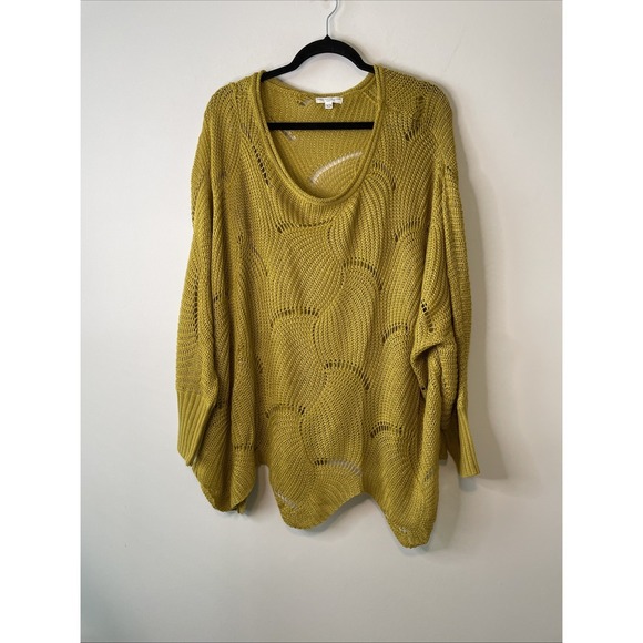 Chicsoul Sweaters - ChicSoul 1X/2X‎ Mustard Open Knit Sweater Oversized Tunic Pullover Boho